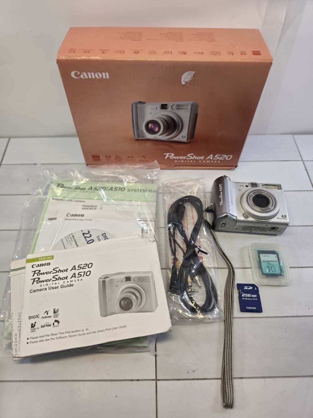 Canon PowerShot A520 4.0MP Digital Camera 4x Optical Zoom Silver Tested *READ!*